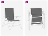 Reclining Garden Chairs 2 pcs Black 58 x 73 x 111.5 cm 42030041