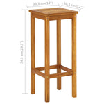 3 Piece Balcony Bar Set Solid Acacia Wood 310254
