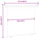 ZNTS Balcony Side Awning 175x250 cm Grey 48440