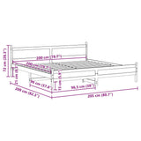 Bed Frame without Mattress Wax Brown 200x200 cm Solid Wood Pine 3309724