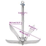 ZNTS Folding Anchor Silver 10 kg Malleable Iron 94273