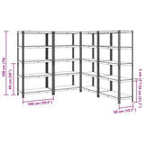 5-Layer Storage Shelves 4 pcs Blue Steel&Engineered Wood 3307607