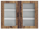 Wall Glass Cabinet PORTO Old Wood 80 x 31 x 80 cm 885423