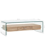 ZNTS Coffee Table Clear 98x45x31 cm Tempered Glass 284747