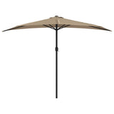Garden Parasol with Aluminium Pole Taupe 300x155 cm Half 44594