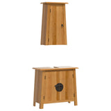 2 Piece Bathroom Furniture Set Solid Wood Pine 3223459