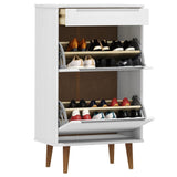 Shoe Cabinet MOLDE White 59,5x35x103 cm Solid Wood Pine 350526