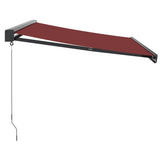 ZNTS Manual Retractable Awning Burgundy 350x250 cm 3215319