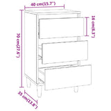 Bedside Cabinet Concrete Grey 40x35x70 cm Engineered Wood 819664