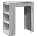 ZNTS Bar Table with Racks Grey Sonoma 95x47x103.5 cm Engineered Wood 854387