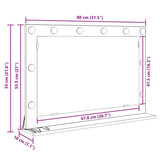 Vanity Mirror Rectangular with Mirror Black Oak 80 x 15 x 18 cm 868294