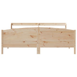 ZNTS Bed Frame without Mattress 200x200 cm Solid Wood Pine 3306954