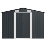 Garden Shed Anthracite Galvanised Steel Large Garden Shed 143346
