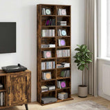 CD Cabinet Smoked Oak 65 x 23.5 x 175 cm Engineered Wood 8012662