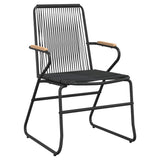 3 Piece Garden Dining Set Black PVC Rattan 3099209