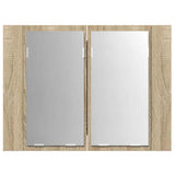 LED Mirror Cabinet Sonoma Oak Engineered Wood, Acrylic Medium 804959