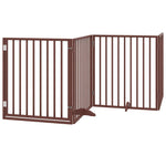 Dog Gate with Door Foldable 10 Panels Brown 800 cm Poplar Wood 3155583