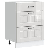 Kitchen Base Cabinet "Lucca" High Gloss White Engineered Wood 854271