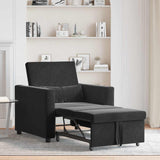 Pull out Sofa Bed Single Black 90 x 165 x 87 cm Velvet 42002703