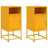 Bedside Cabinets 2 pcs Mustard Yellow 36x39x78 cm Steel 846573