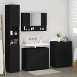 Bathroom Furniture Set 4 pcs Black Engineered Wood and Metal 3393084