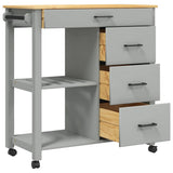 Kitchen Trolley MONZA 84x40x88.5 cm Solid Wood Pine 376116