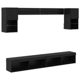 TV Wall Units with LED with LED 6 pcs Black Oak Engineered Wood 3402957