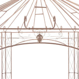 Garden Pavilion Antique Brown 4 m Iron 45439