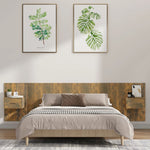 ZNTS Bed Headboard with Cabinets Smoked Oak Engineered Wood 3115729