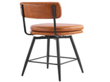 2 Pcs Brown PU Swivel Bar Stools with Removable Backrest & Double-Layer Seat, Metal Legs 89012247