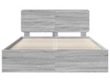 Bed Frame Grey Sonoma 135 x 190 cm Solid Pine Wood 3412502