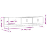 TV Cabinet Smoked Oak 180x35x41 cm Engineered Wood 3300787