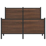 Metal Bed Frame without Mattress Brown Oak 137x190 cm 4007782
