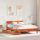 Bed Frame without Mattress Wax Brown 120x200 cm Solid Wood Pine 3301871