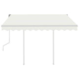 Manual Retractable Awning with Posts 3x2.5 m Cream 3069897