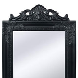 243694 Free-Standing Mirror Baroque Style 160x40 cm Black