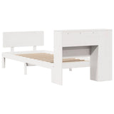 Bookcase Bed without Mattress White 100x200cm Solid Wood Pine 3322649
