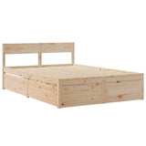 Bed with Drawers and Mattress 120x200 cm Solid Wood Pine 3281901