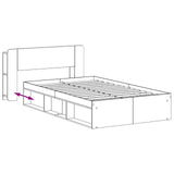 Bed Frame with Storage Old Wood 120 x 200 cm Engineered Wood 3433363