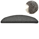 Stair Mats 15 pcs 56x17x3 cm Dark Grey Half Round 322368