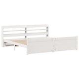 Bed Frame with Headboard without Mattress White 200x200 cm 3306771