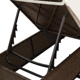 Double Sun Lounger with Roof Brown 205 x 129 x 200 cm PE rattan 3376128