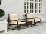 Three-Piece Rocking Chair Rattan Bistro Set - Brown T3398P328501