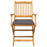 Folding Chair 6 pcs Grey 49 x 57.5 x 92cm Solid Acacia wood 3329128