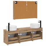 Bathroom Cabinet Set 4 pcs Artisan Oak Engineered Wood 3406670