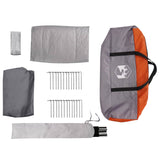 Family Tent with Rainfly Water-resistant tunnel Grey and Orange 42017465