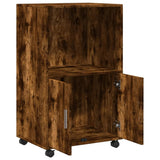 Rolling Cabinet Smoked Oak 55x40x91 cm Engineered Wood 853186
