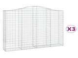 Arched Gabion Baskets 3 pcs 200x30x160/180 cm Galvanised Iron 3145494