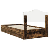 Storage Bed with Drawer Smoked Oak 90 x 200 cm Engineered Wood 3413135