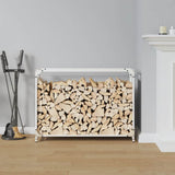 Firewood Rack White 90x28x65 cm Cold-rolled steel 864204